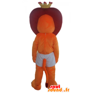 Oranžové a Red Lion maskot zkrátka s korunou - MASFR22969 - lev Maskoti