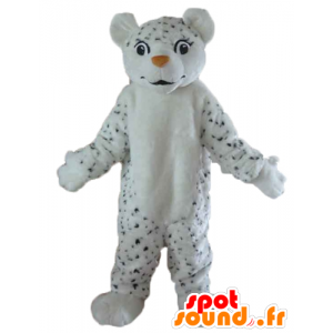 White Tiger mascote, peludo, preto manchado - MASFR22972 - Tiger Mascotes