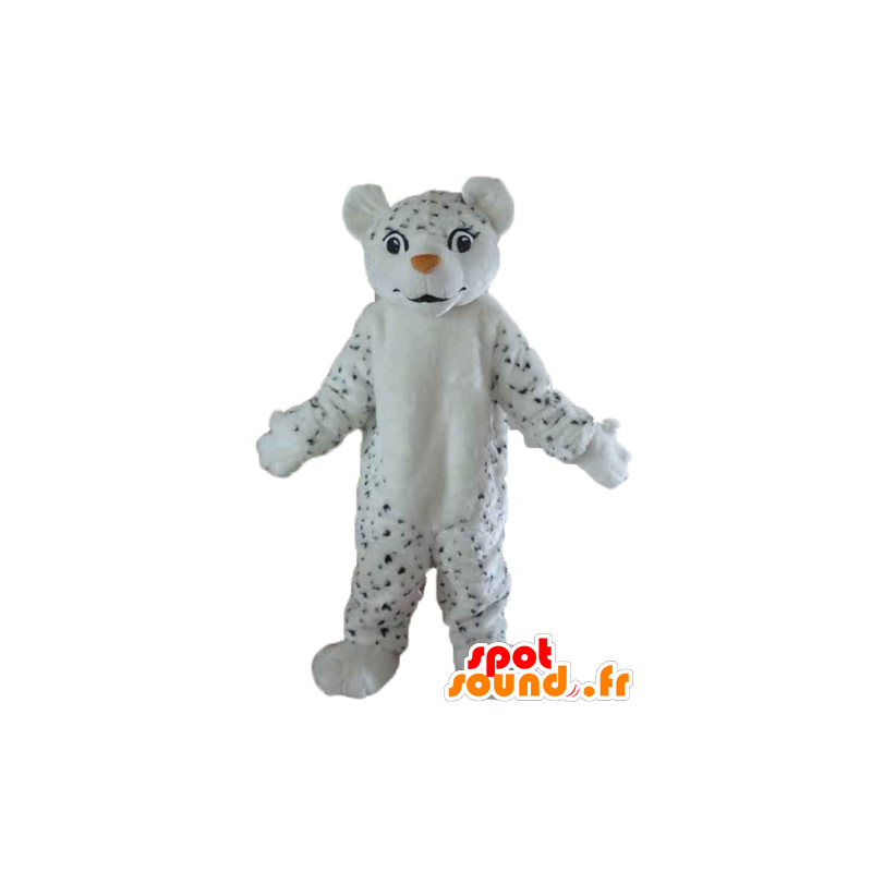 White tiger mascot, hairy, spotted with black - MASFR22972 - Tiger mascots