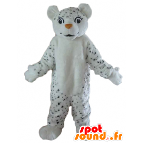 White tiger mascot, hairy, spotted with black - MASFR22972 - Tiger mascots