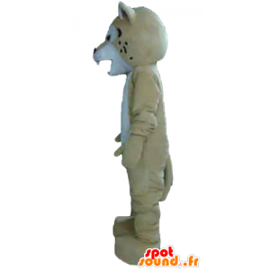 Beige und Weiß Tiger-Maskottchen, wild aussehende - MASFR22973 - Tiger Maskottchen