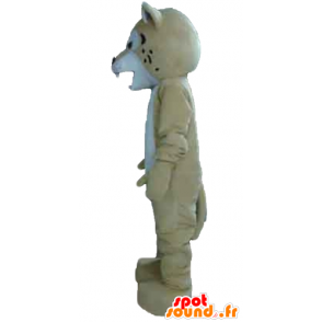 Beige und Weiß Tiger-Maskottchen, wild aussehende - MASFR22973 - Tiger Maskottchen