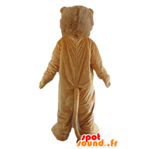 Mascotte de lion marron et blanc, rugissant - MASFR22975 - Mascottes Lion