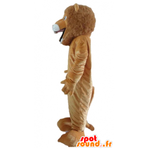 Bruine leeuw mascotte en wit, brullende - MASFR22975 - Lion Mascottes