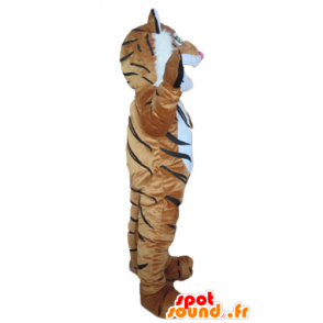 Mascotte de tigre marron, blanc et noir - MASFR22978 - Mascottes Tigre