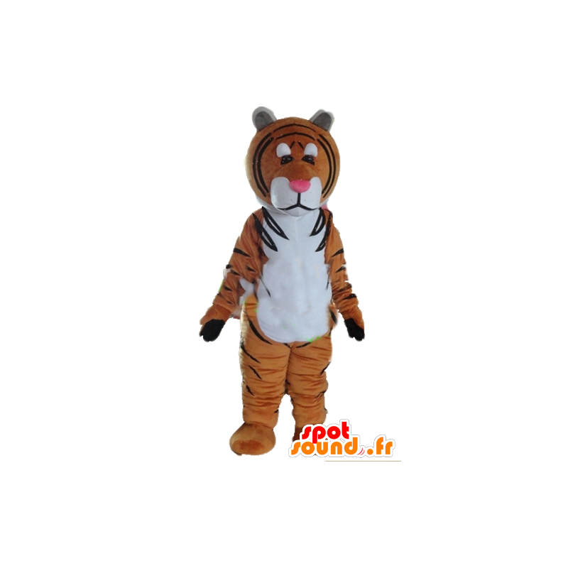 Mascot tigre castanho, branco e preto - MASFR22979 - Tiger Mascotes