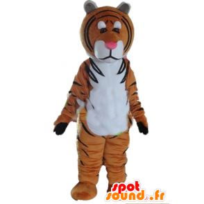 Mascot brun tiger, hvit og svart - MASFR22979 - Tiger Maskoter