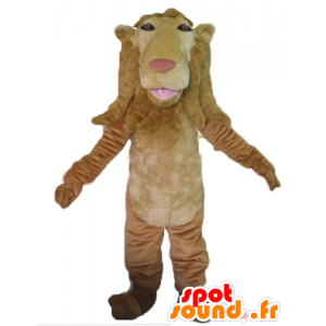 Brown lion mascot, giant and original - MASFR22981 - Lion mascots