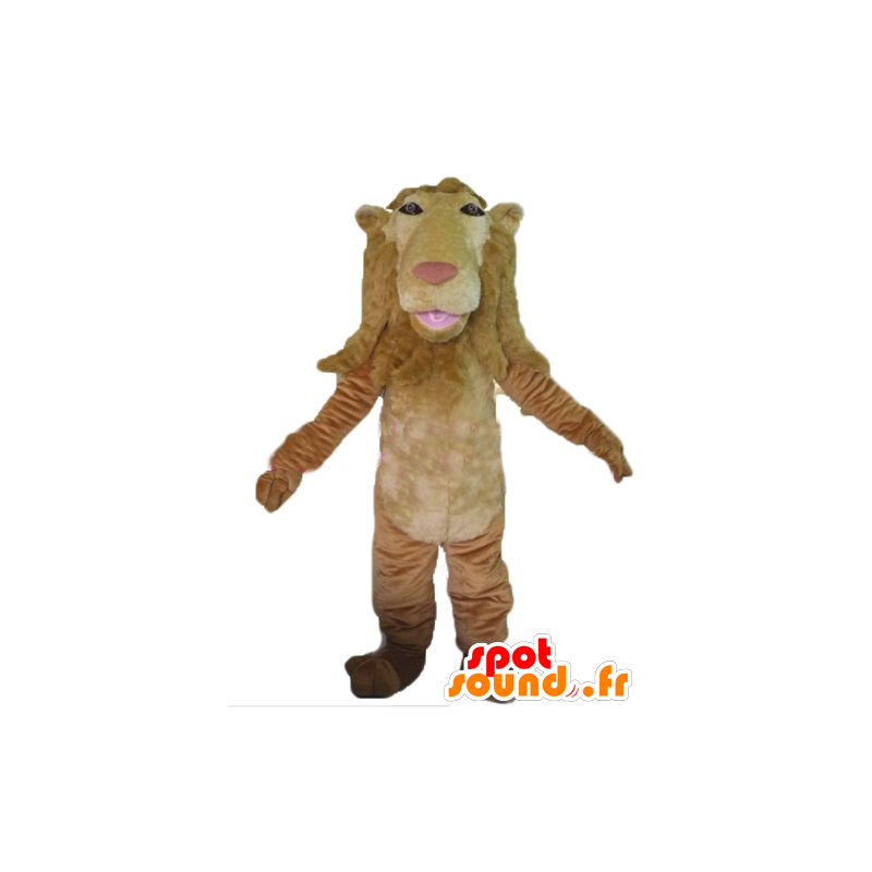 Brown lion mascot, giant and original - MASFR22981 - Lion mascots