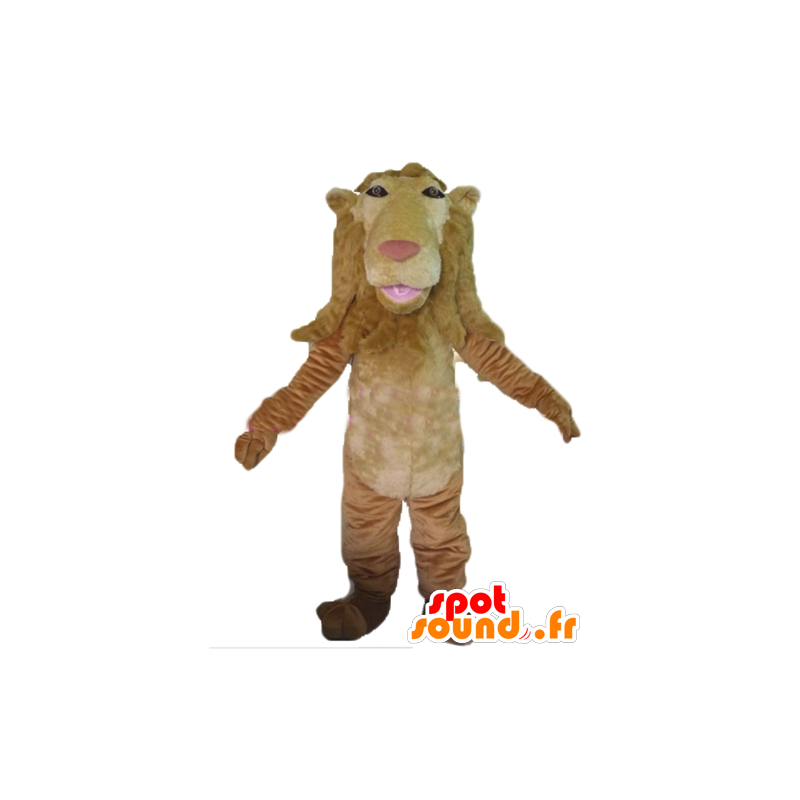 Brun løve maskot, kæmpe og original - Spotsound maskot kostume