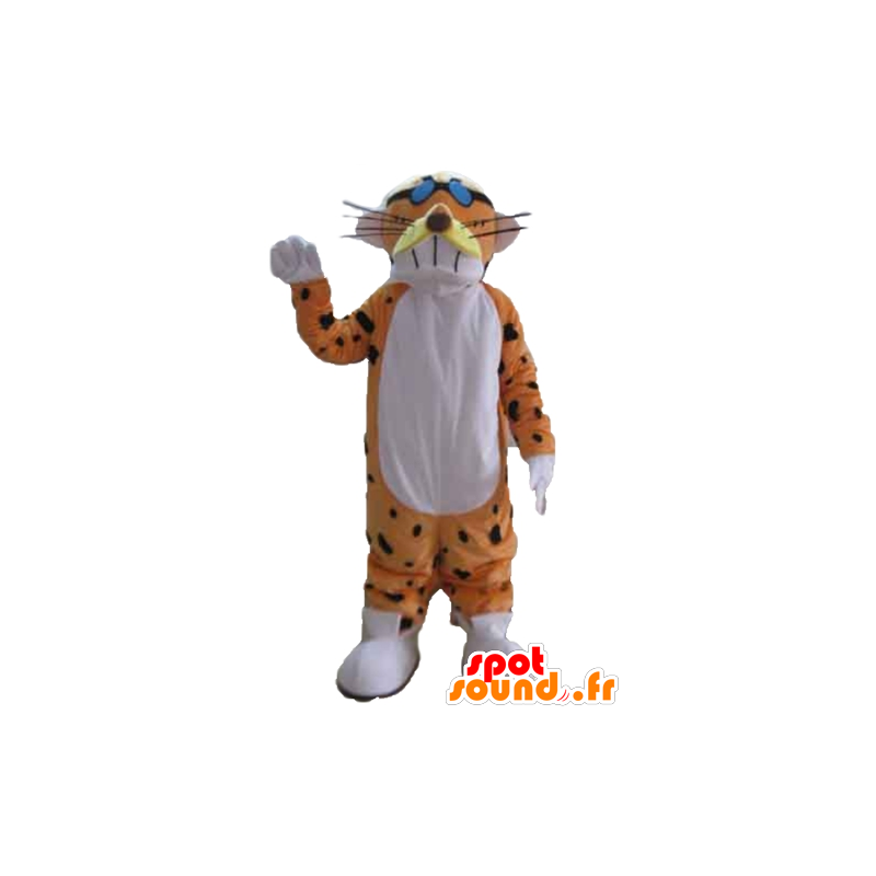 Orange tiger maskot, hvit og svart, morsom og fargerik - MASFR22982 - Tiger Maskoter