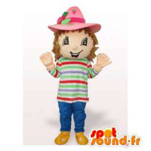 Mascotte de Charlotte aux fraises. Costume Charlotte aux fraises - MASFR006544 - Mascotte de fruits