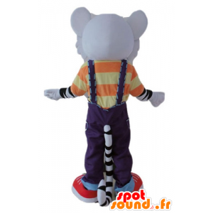 Mascot tigre in bianco e nero con un abito colorato - MASFR22983 - Mascotte tigre