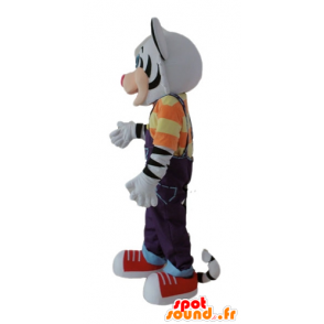 Mascot black and white tiger with a colorful outfit - MASFR22983 - Tiger mascots