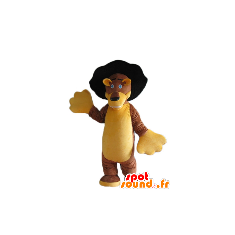 Marrone e giallo mascotte leone, dolce e carino - MASFR22984 - Mascotte Leone