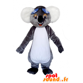 Grigio mascotte e koala bianco, molto carino con gli occhiali - MASFR22992 - Mascotte Koala