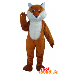 La mascota de naranja y el zorro blanco, lindo y peludo - MASFR22993 - Mascotas Fox