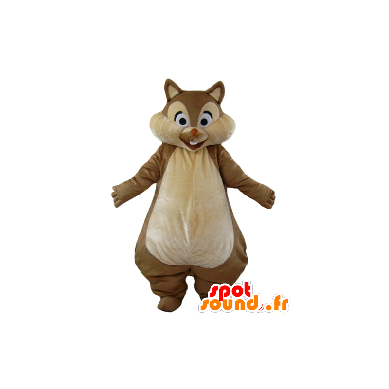Mascot Tic Tac of beroemd bruin en beige eekhoorn - MASFR22994 - Celebrities Mascottes