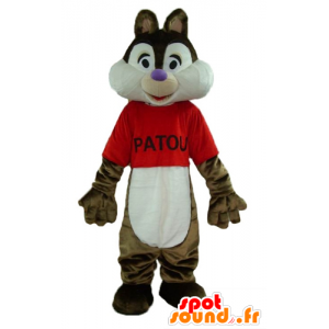 Mascot Tic Tac of beroemde bruine en witte eekhoorn  - MASFR22998 - Celebrities Mascottes