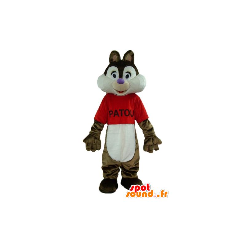 Tic Tac o mascotte famoso marrone e bianco scoiattolo  - MASFR22998 - Famosi personaggi mascotte
