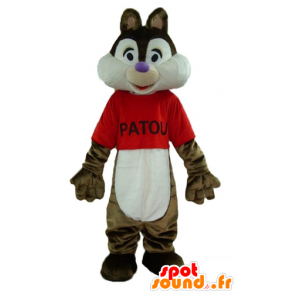 Maskot Tic Tac nebo slavný hnědé a bílé veverka  - MASFR22998 - Celebrity Maskoti