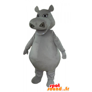 Mascot grande hipopótamo cinza, gordo e bonito - MASFR23005 - hipopótamo Mascotes