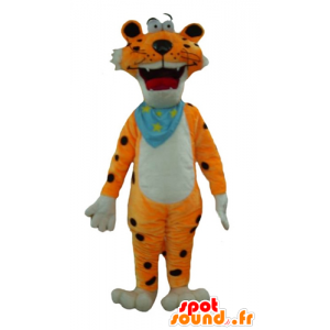 Laranja mascote do tigre, branco e preto, engraçado e colorido - MASFR23006 - Tiger Mascotes