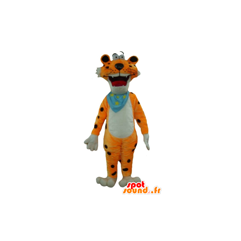 Orange tiger mascot, white and black, funny and colorful - MASFR23006 - Tiger mascots
