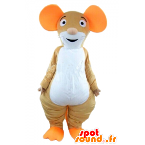 Ratón mascota marrón, naranja y blanco - MASFR23008 - Mascota del ratón