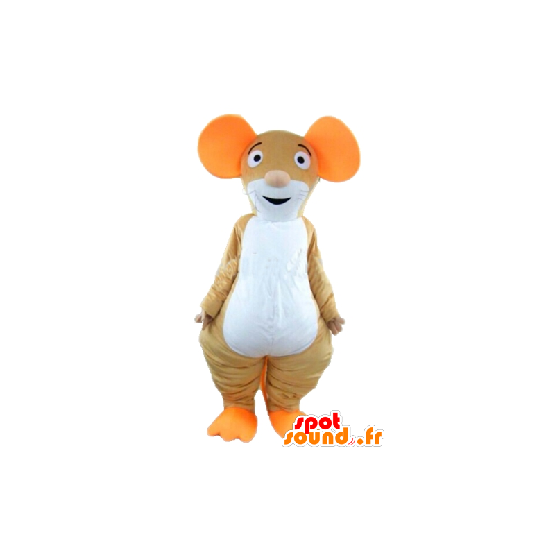 Mascotte de souris marron, orange et blanche - MASFR23008 - Mascotte de souris