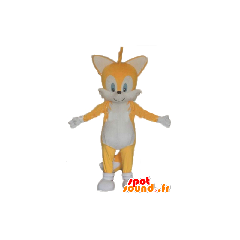 Cat mascot, yellow and white fox - MASFR23009 - Cat mascots