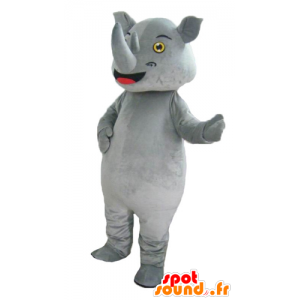 Mascot gray rhinoceros, giant and impressive - MASFR23012 - The jungle animals