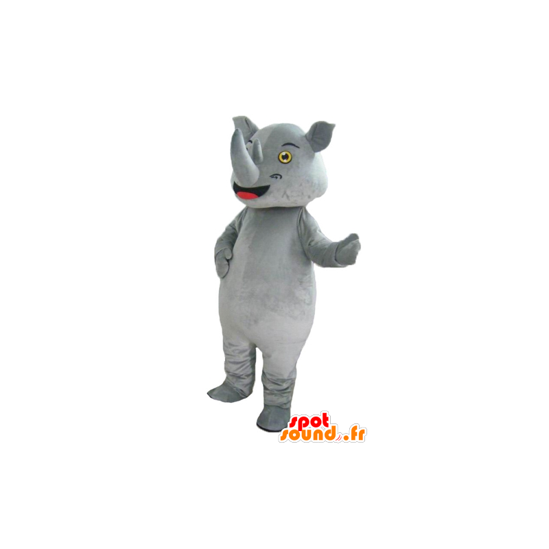 Mascot rinoceronte gris, gigante e impresionante - MASFR23012 - Los animales de la selva