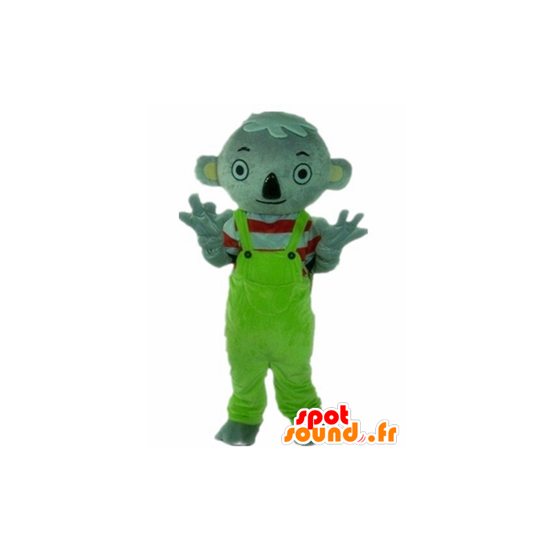 Gray koala mascot, with a green jumpsuit - MASFR23017 - Mascots Koala