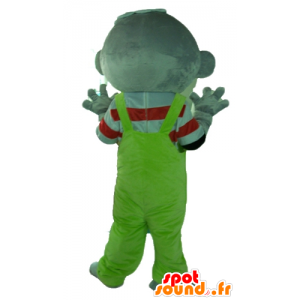 Mascotte grijs koala met een groene jumpsuit - MASFR23017 - Koala Mascottes