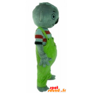 Mascota de koala gris, con un mono verde - MASFR23017 - Mascotas Koala