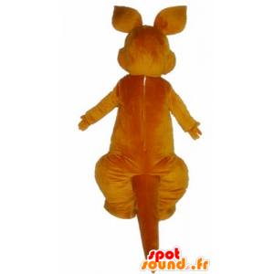 Mascotte de kangourou orange et blanc, aux yeux bleus - MASFR23018 - Mascottes Kangourou