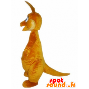 Mascotte de kangourou orange et blanc, aux yeux bleus - MASFR23018 - Mascottes Kangourou