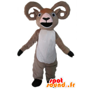 Mascotte de bouc, de bélier gris et blanc, géant - MASFR23019 - Mascottes Boucs et Chèvres