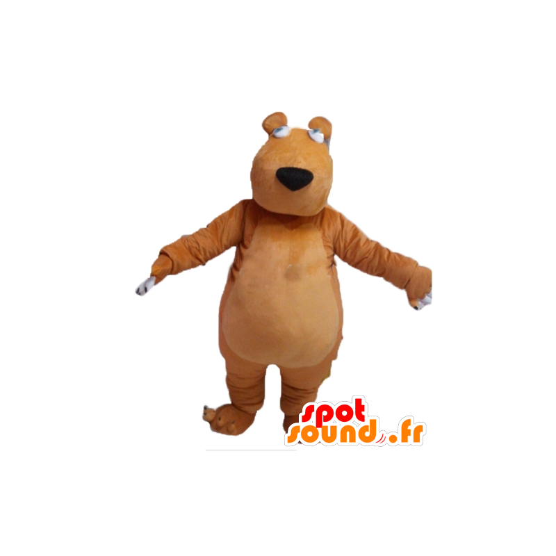 Brun bjørn maskot, fyldig og sød - Spotsound maskot kostume