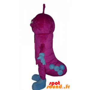 Mascot roze en blauwe rupsband, erg grappig - MASFR23023 - mascottes Insect