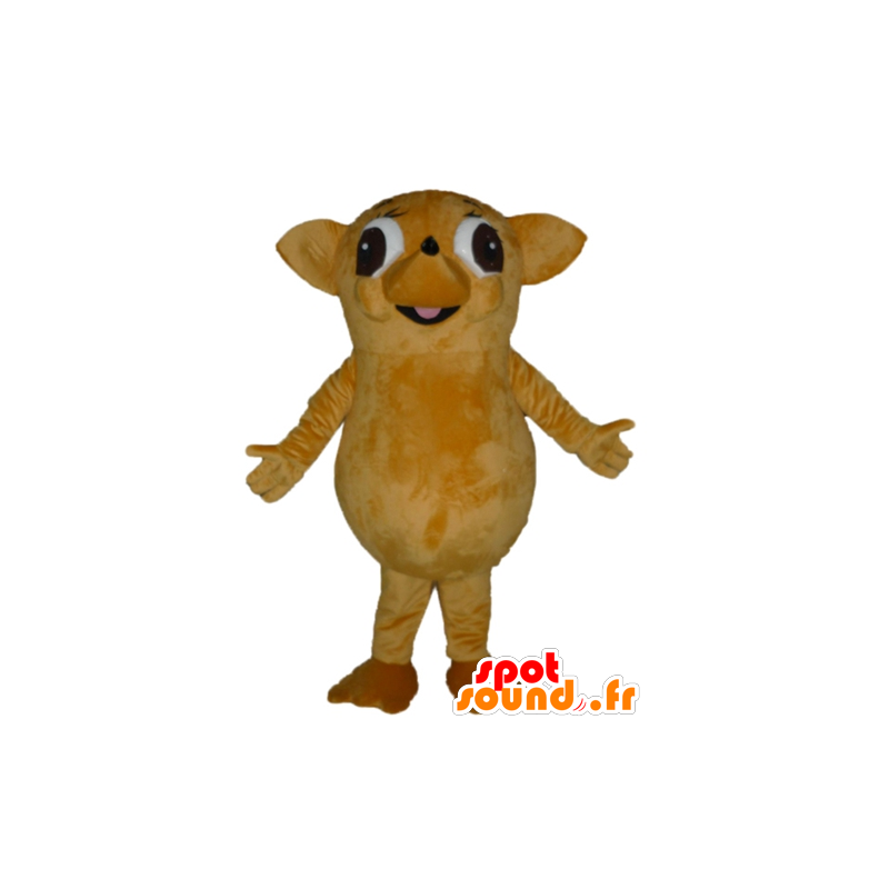 Mascotte de hérisson beige et marron, géant et rigolo - MASFR23024 - Mascottes Hérisson