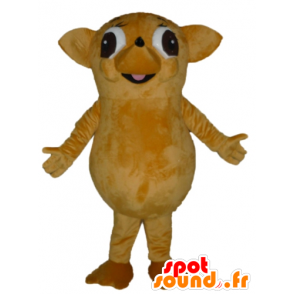 Mascot beige en bruine egel reus en plezier - MASFR23024 - mascottes Hedgehog