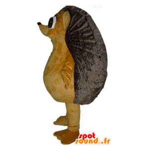 Mascot beige en bruine egel reus en plezier - MASFR23024 - mascottes Hedgehog