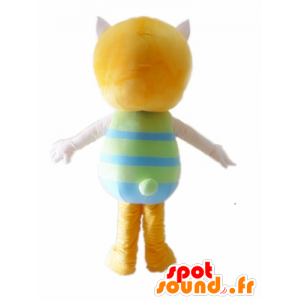 La mascota del gato, de color rosa y una niña de naranja - MASFR23025 - Mascotas gato