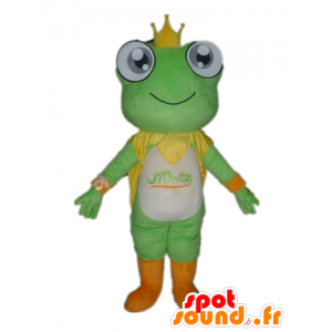 Mascot vihreä sammakko, valkoinen ja oranssi - MASFR23026 - Animaux de la forêt