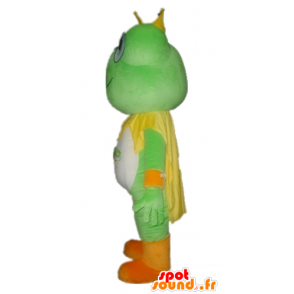 Mascot groene kikker, wit en oranje - MASFR23026 - Forest Animals