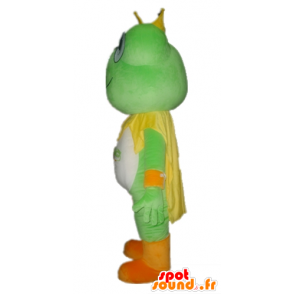 Mascot grønn frosk, hvit og oransje - MASFR23026 - Forest Animals