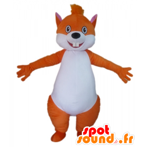 Stor orange och vit ekorre maskot - Spotsound maskot