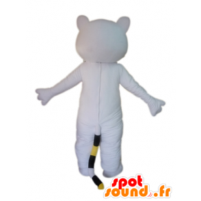 Pink and white cat mascot, wall-eyed - MASFR23029 - Cat mascots